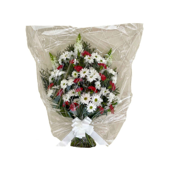 Ramo funerario mediano ADAR rojo y blanco