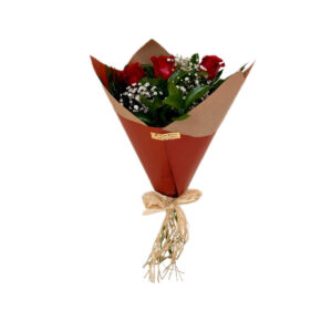 Ramillete de 3 rosas rojas